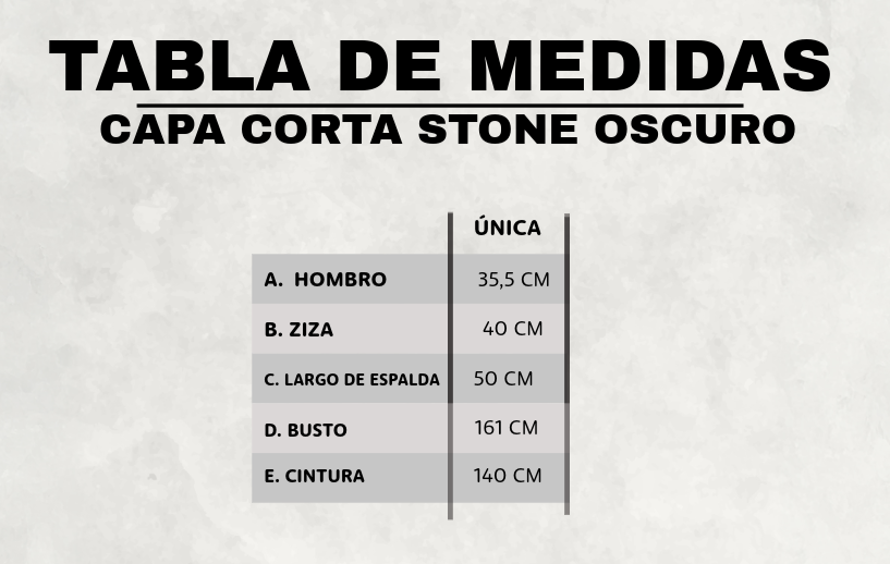 CAPA CORTA STONE OSCURO