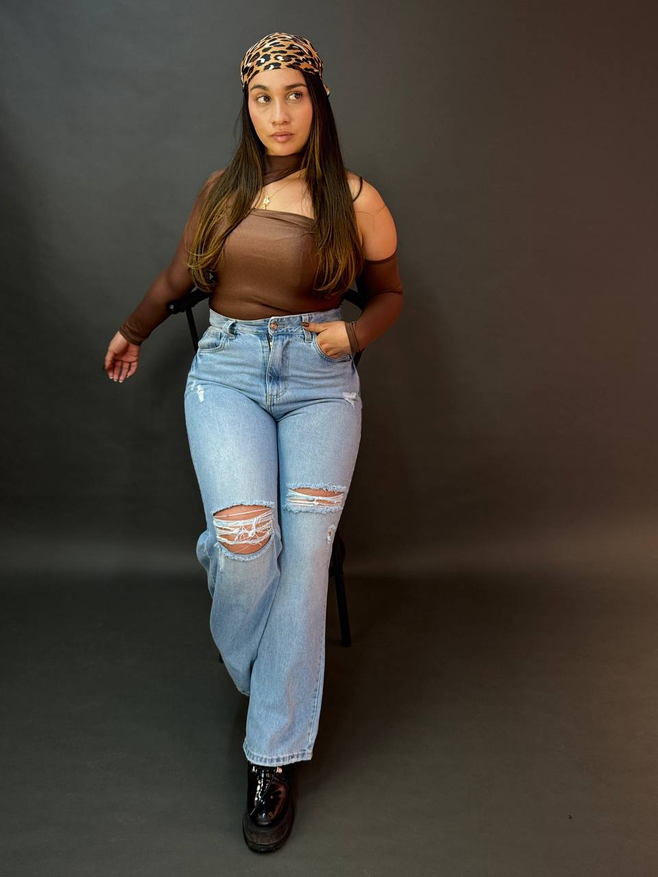 WIDE LEG RELAXED STONE