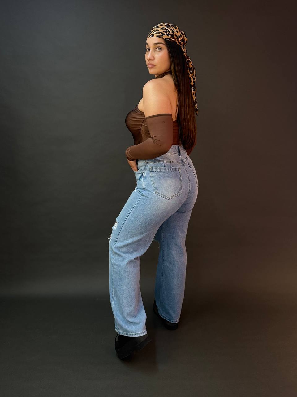 WIDE LEG RELAXED STONE