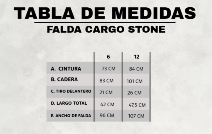 FALDA CARGO STONE