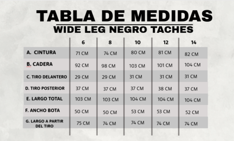 WIDE LEG NEGRO TACHES
